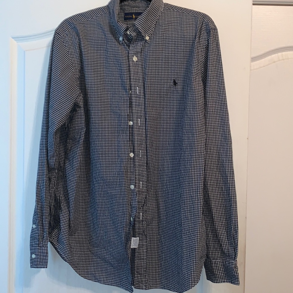 Long-sleeved Black and White Polo